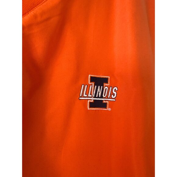 Vintage Illinois Orange V-Neck Sleeveless Windbreaker Pullover Vest Sz 3X Vantag - Picture 2 of 8